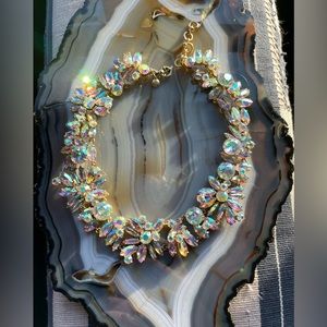 **RARE** J. Crew Iridescent Crystal Cluster Statement Necklace